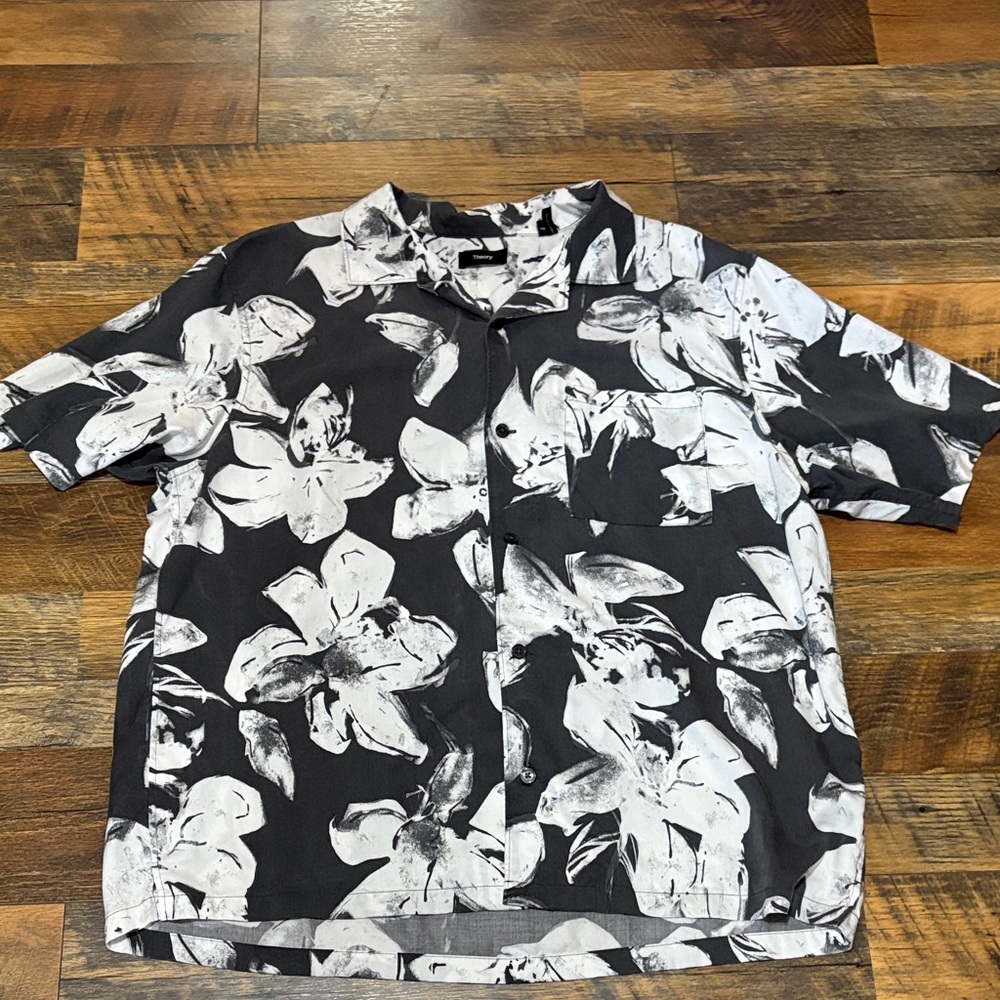 Theory Men's Noll Floral Pocket Camp Shirt